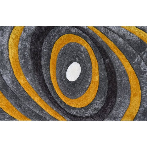 Orren Ellis Walpurgis Hand Tufted Performance Gray/Yellow Rug Wayfair